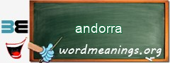 WordMeaning blackboard for andorra